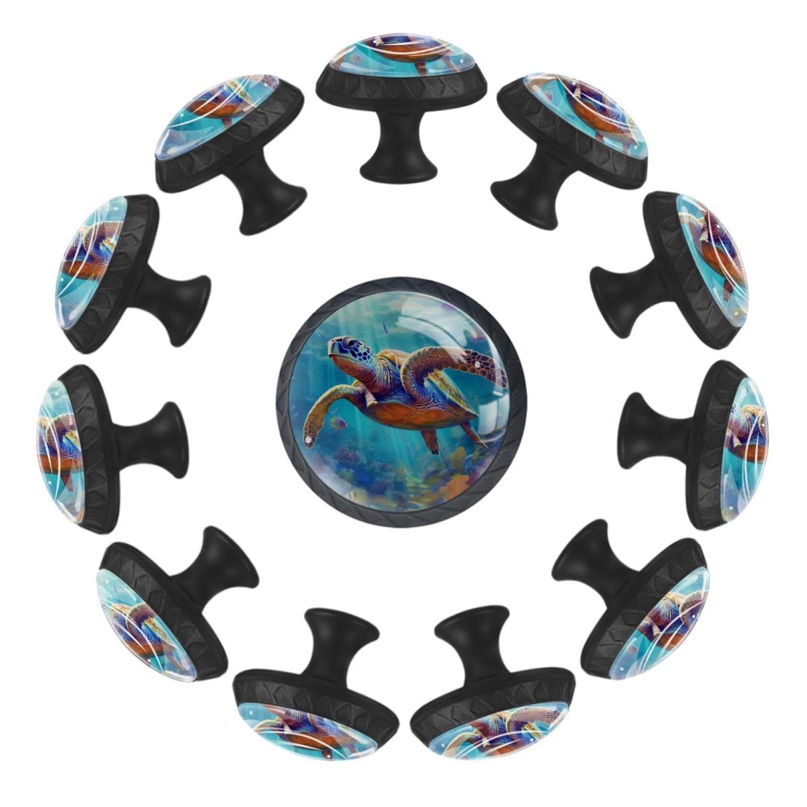 Boutons de tiroir en verre tortue et corail (lot de 12) raffinés pour vos meubles