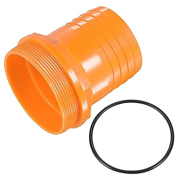 uxcell Plastic Hose Barb Fitting 74mm to G3 Male Thread Straight Pipe Connector with Gasket, Yellow