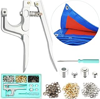 BIOUU Grommet Tool Kit Handheld Eyelet Kit Manual Grommet Press Machine，Safe Grommet Tool with 150 Grommets ，Suitable as a Eyelet Tool for Fabrics, Canvas, and sunshades （1/2 inch,12 mm）