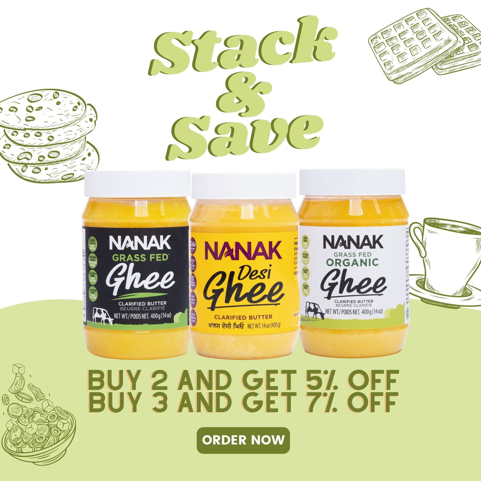 Nanak Pure Desi Ghee, Clarified Butter, 56Ounce Jar Buy Online in UAE