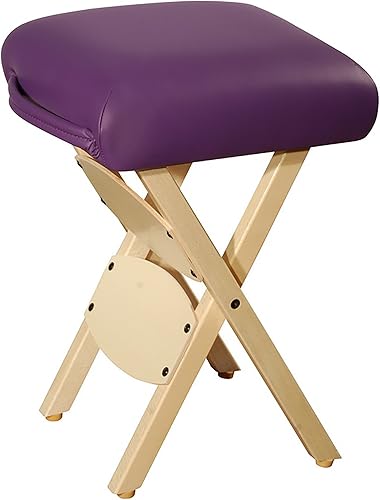 Master Massage Tables - Taburete de masaje plegable de madera ligero, color morado