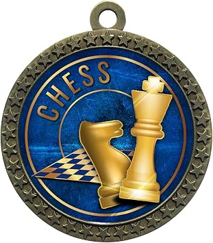 Express Medals Various Styles 1 to 50 Pack of Gold Chess Medals Trophy Award with Neck Ribbon Medal Trophies Gift Prize