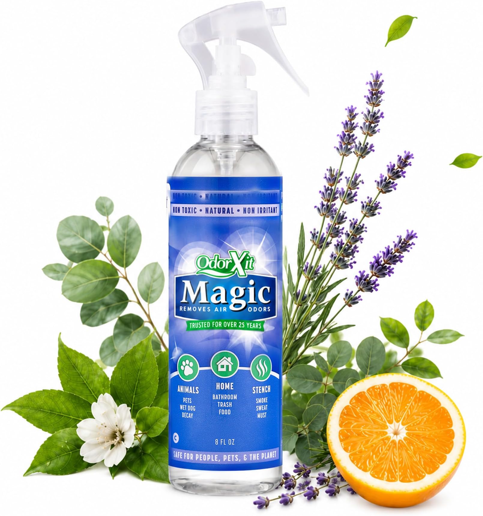 OdorXit Magic Air Odor Neutralizer Spray, Powerful Dog & Cat Urine Odor Neutralizer, Safe Air Refresher for Home, Safe Odor Absorber for Pet, Closet & Any Strong Odor Remover, 8oz