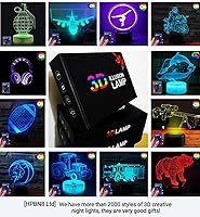 Vista 7 de Lámpara de ilusión de luz nocturna de ángel 3D, 7/16 cambio de color, lámpara LED, alimentación USB, control remoto, decoración de habitación