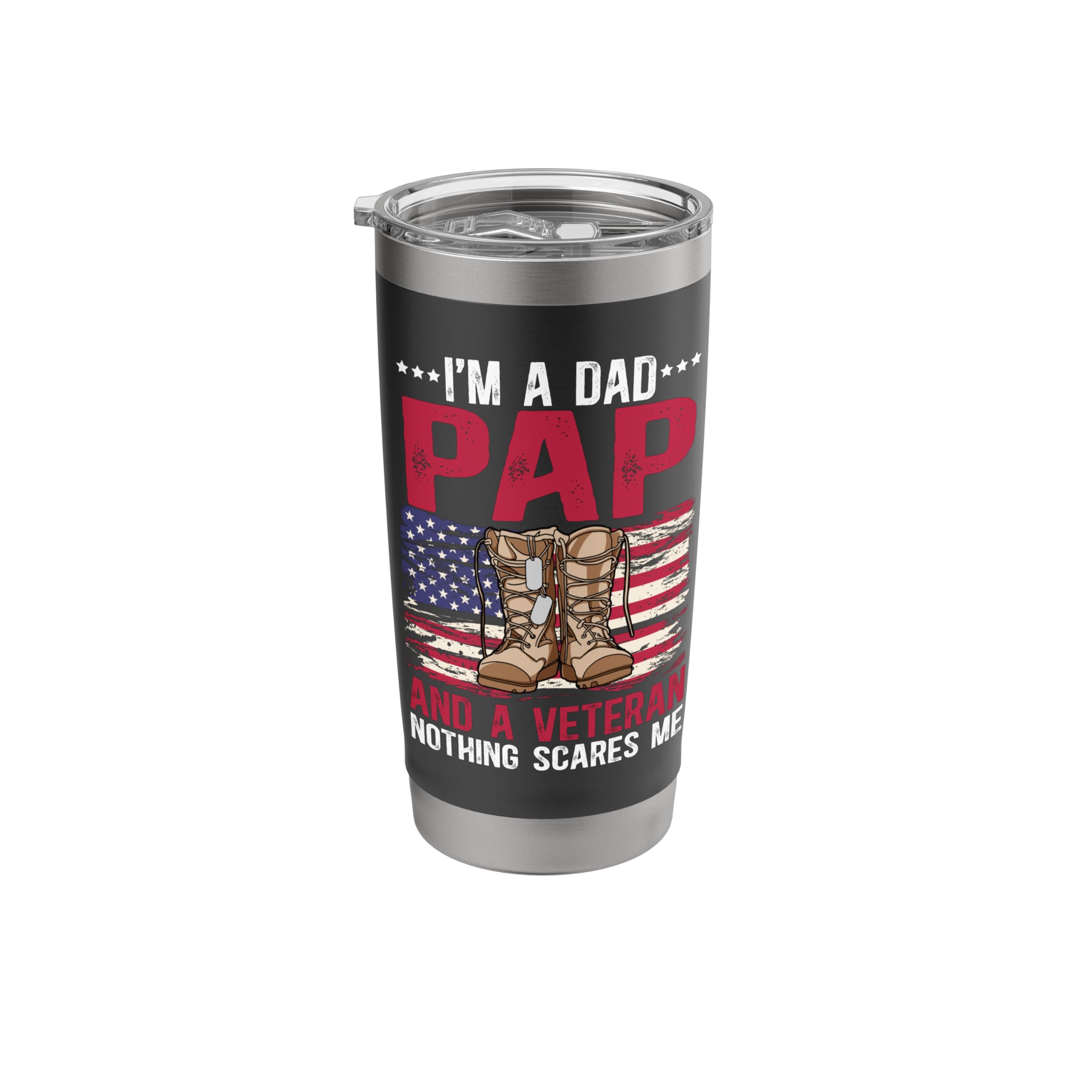 I'm A Dad Pap And A Veteran Pap Grandpa Stainless Steel Insulated Tumbler