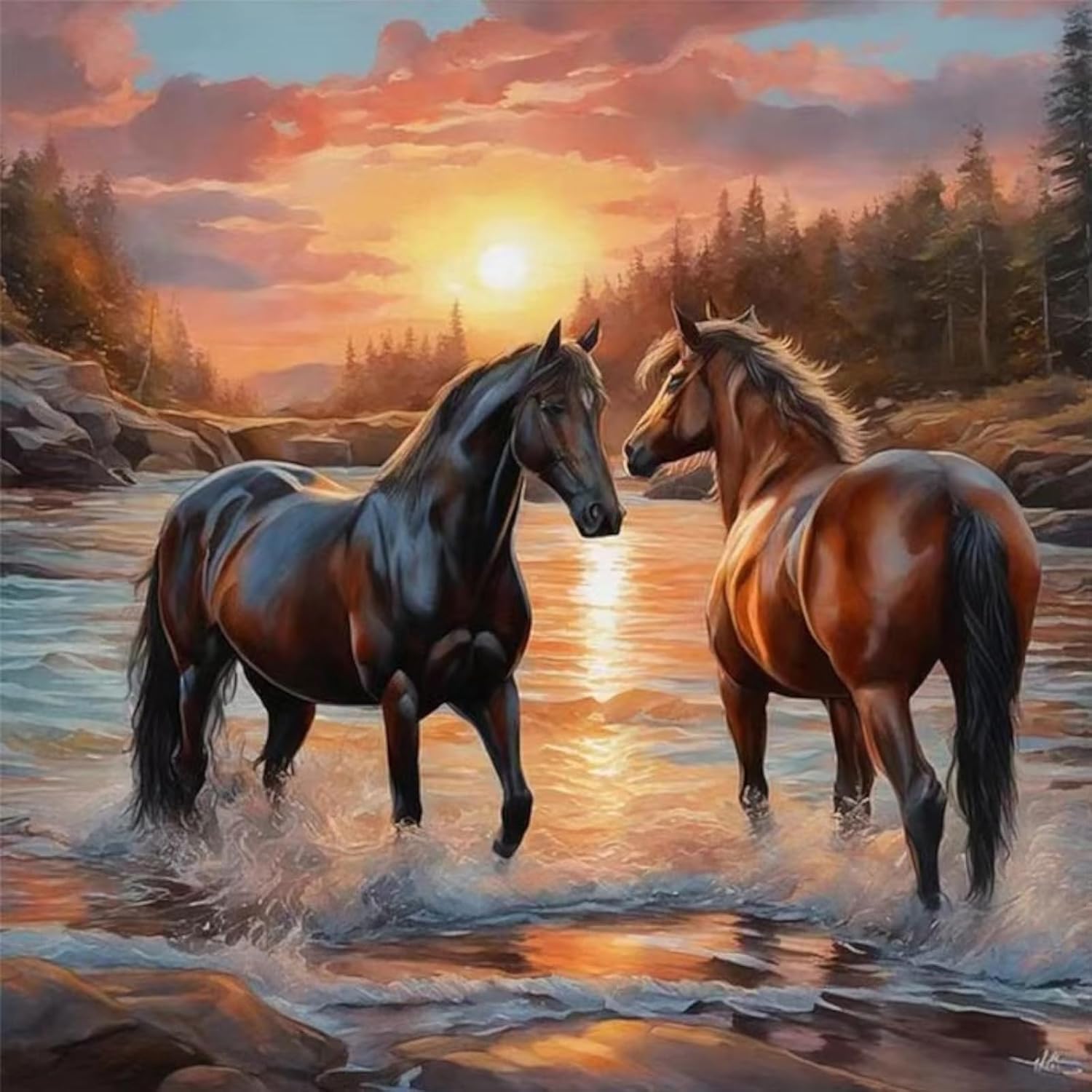 Horse Diamond Painting Kits for Adults - Full Round Drill DIY Horse Pattern - Premium Canvas 30x30cm - Full Set with Tools and Tray - Gift-image-7