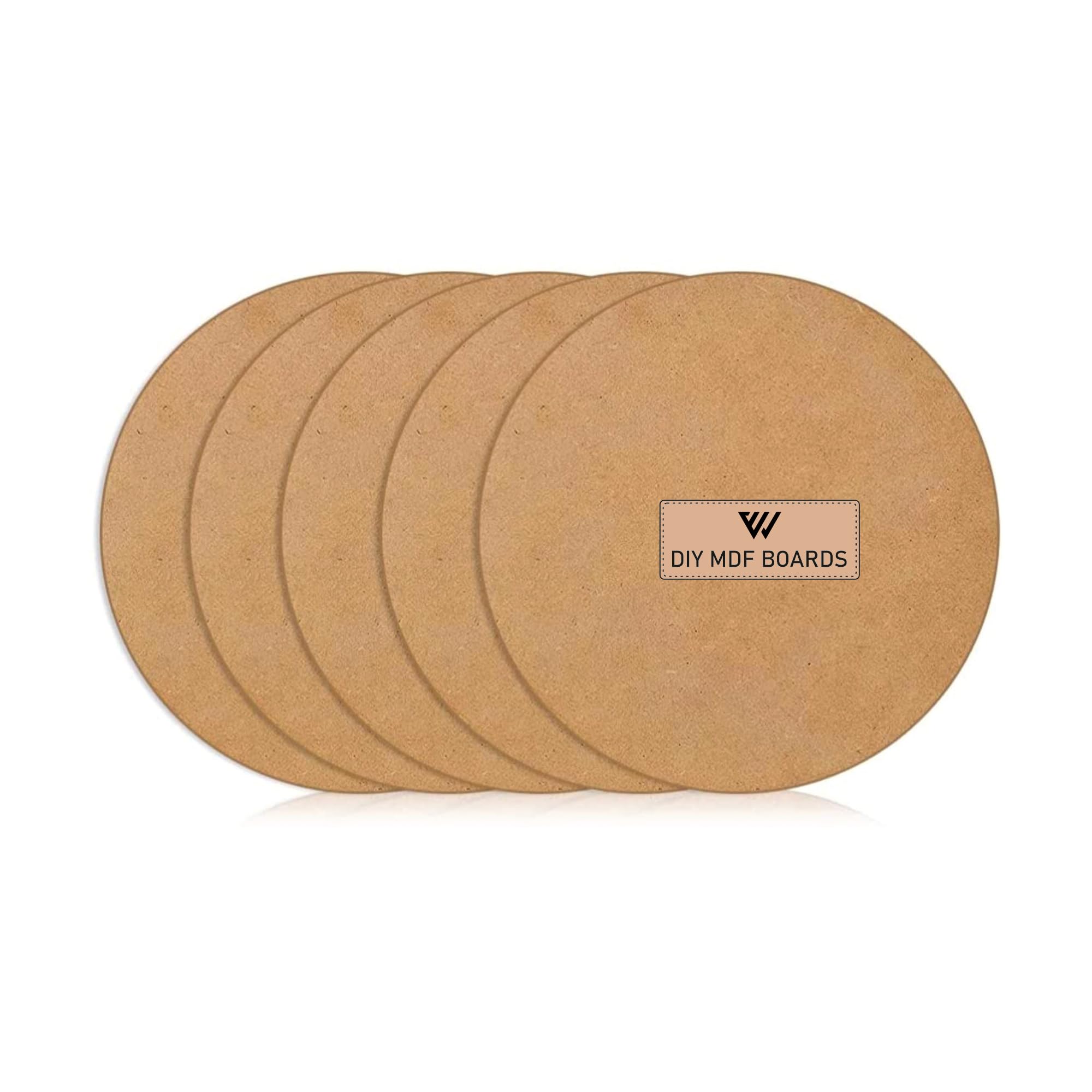 WOXOUR ENTERPRISE MDF Round Board | MDF Circle Base for Lippan Art, Resin, Mandala Painting, DIY Crafts | Smooth Pine Wood Finish (6x6 Round 6)