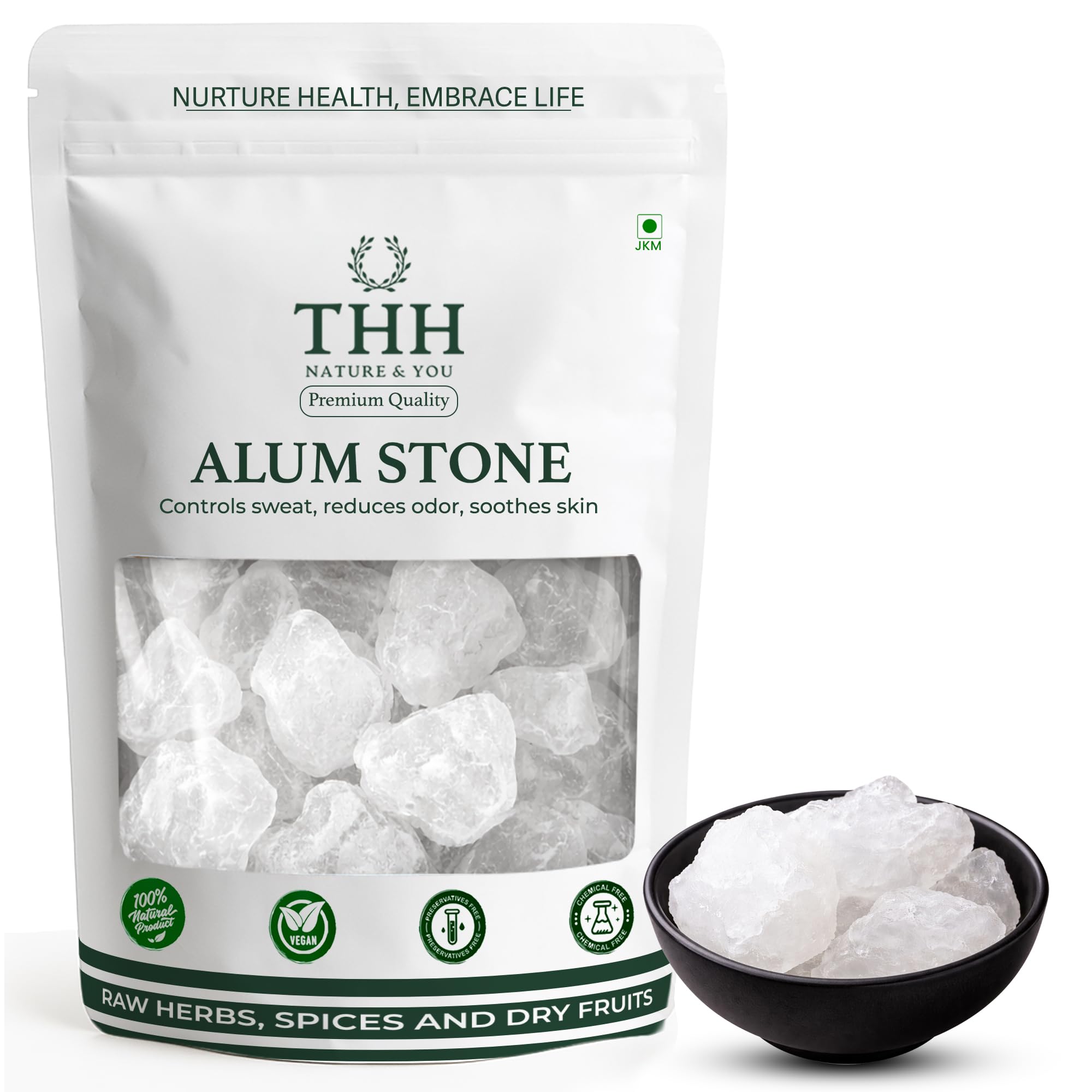 THH Fitkari Solid Alum Stone 800g - Natural Fitkari for Water Purification, Vastu, and Shaving | Multi-Purpose Alum Stone for Home, Skin Care, and Health | Pure, Safe, and Effective