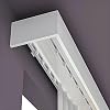 Wall Mount Double Tracks And Curtain Pelmet,Three-in-one Room Dividers Set For Windows, Curtain Boxes Valance Rod(Size:11.5FT/350CM)
