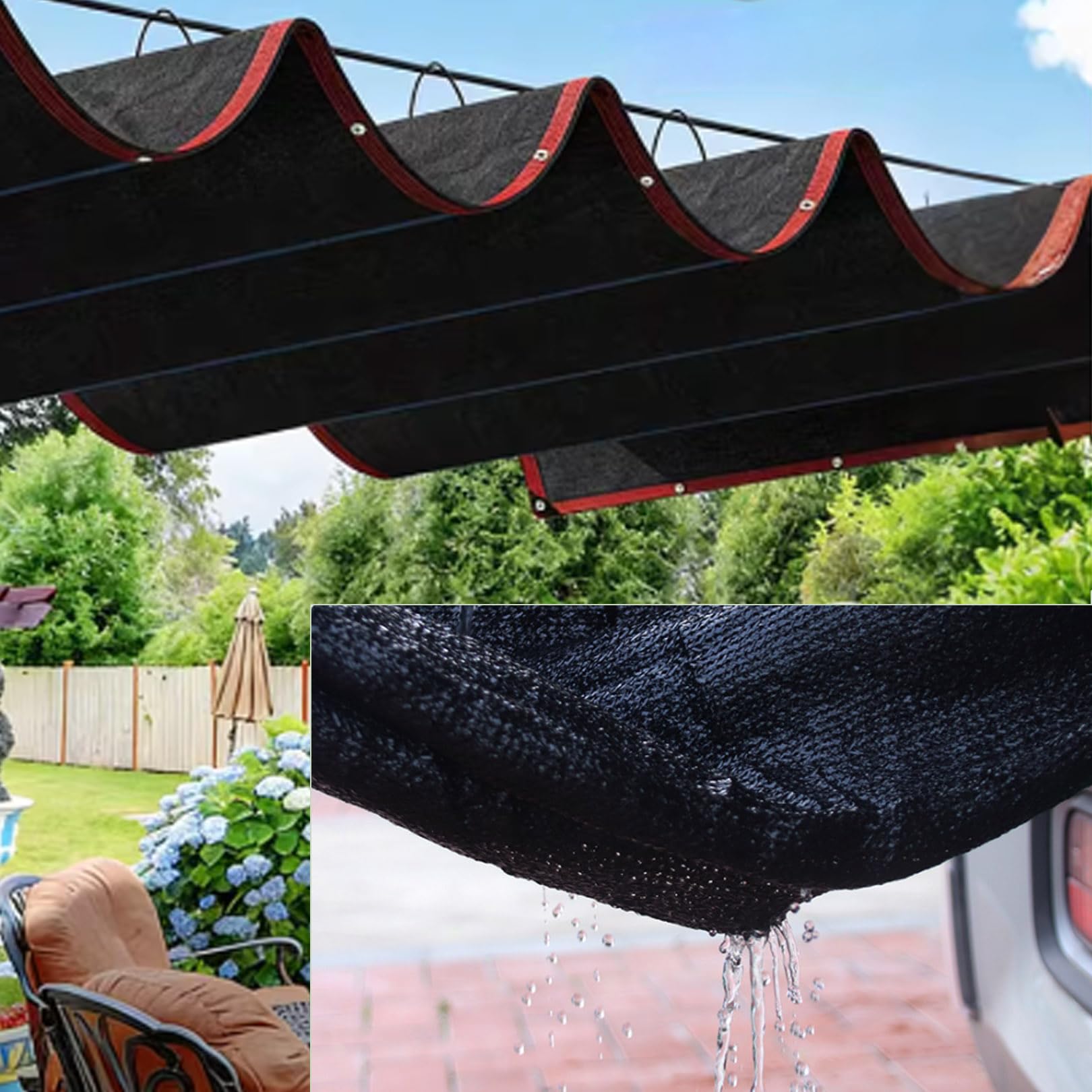 Red e transpirable con ojales de 3 x 6 m, resistente a los rayos UV, tela negra, para verano, protección solar e invernadero, cubierta de heladas, ideal para uso en invernadero