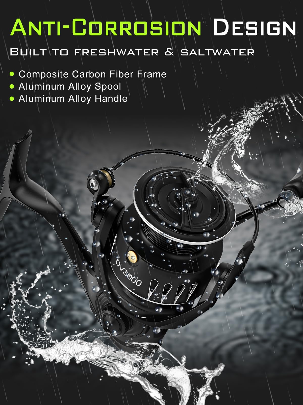 Lightweight Spinning Fishing Reel, Sealed Carbon Fiber Up to 18 LBs Max Drag, 5+1BB for Saltwater&Freshwater, 5.2:1 Gear Ratio,CNC Aluminum Spool,1000 Perfect for Ice Fishing, 2000, 3000, 4000 Series - 4