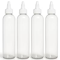 Vista 9 de BRIGHTFROM Botellas aplicadoras con tapa giratoria, plástico transparente de 8 onzas sin BPA, vacías, exprimidas, recargables, boquilla