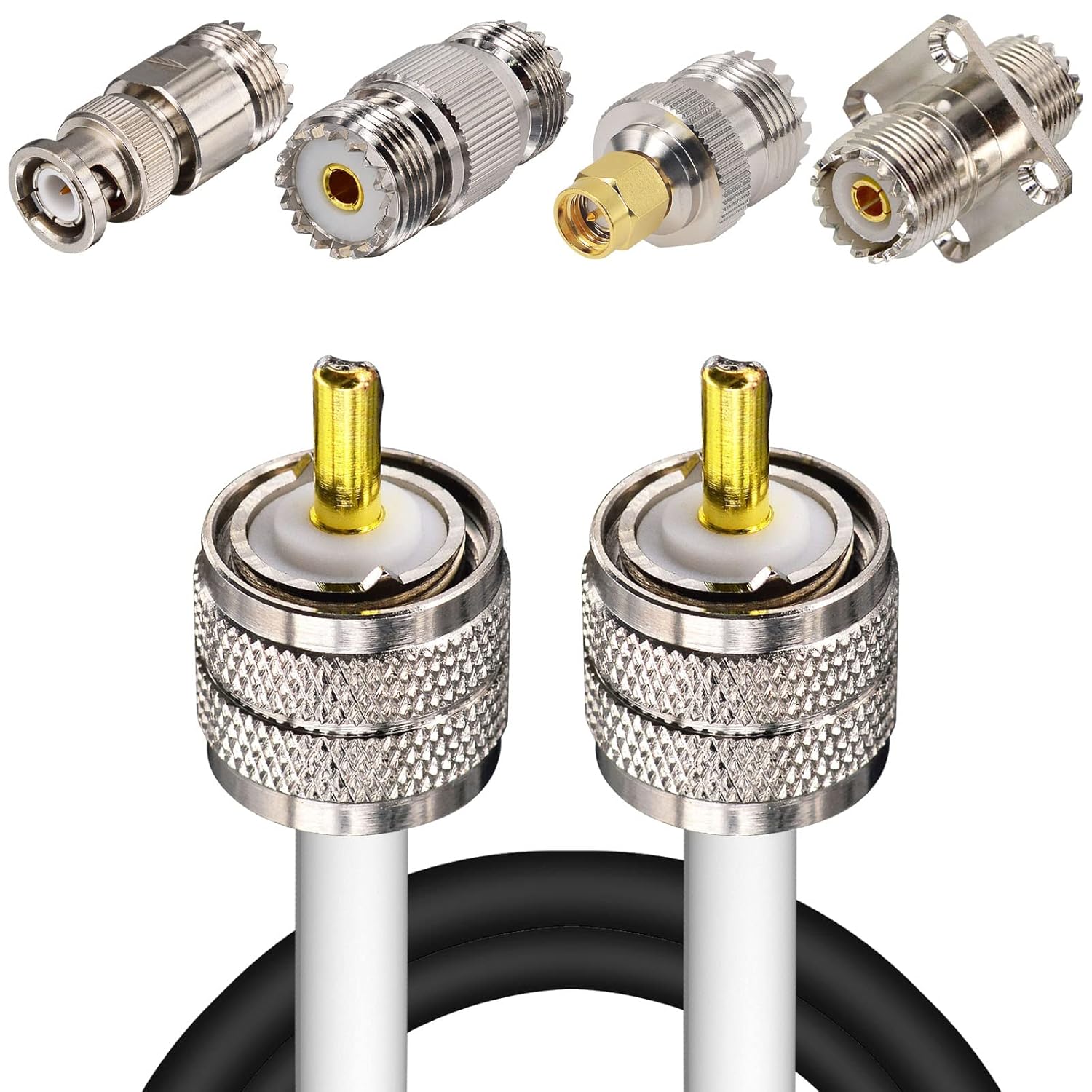 UHF CB Coax Cable, 6.5FT PL259 RG8X Coaxial Cable ,UHF Male to Male Low