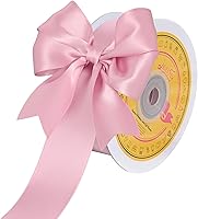 Vista 277 de Cinta de satén plateada de doble cara de 1-1/2 pulgadas x 50 yardas, cinta plateada de poliéster para envolver regalos, muy adecuada para bodas