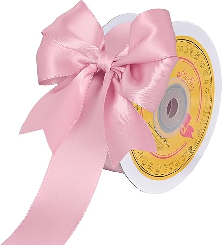 Miniatura 1281 de Cinta de satén verde esmeralda de doble cara de 1-1/2 pulgadas x 50 yardas, cinta de poliéster verde esmeralda para envolver regalos, muy adecuada