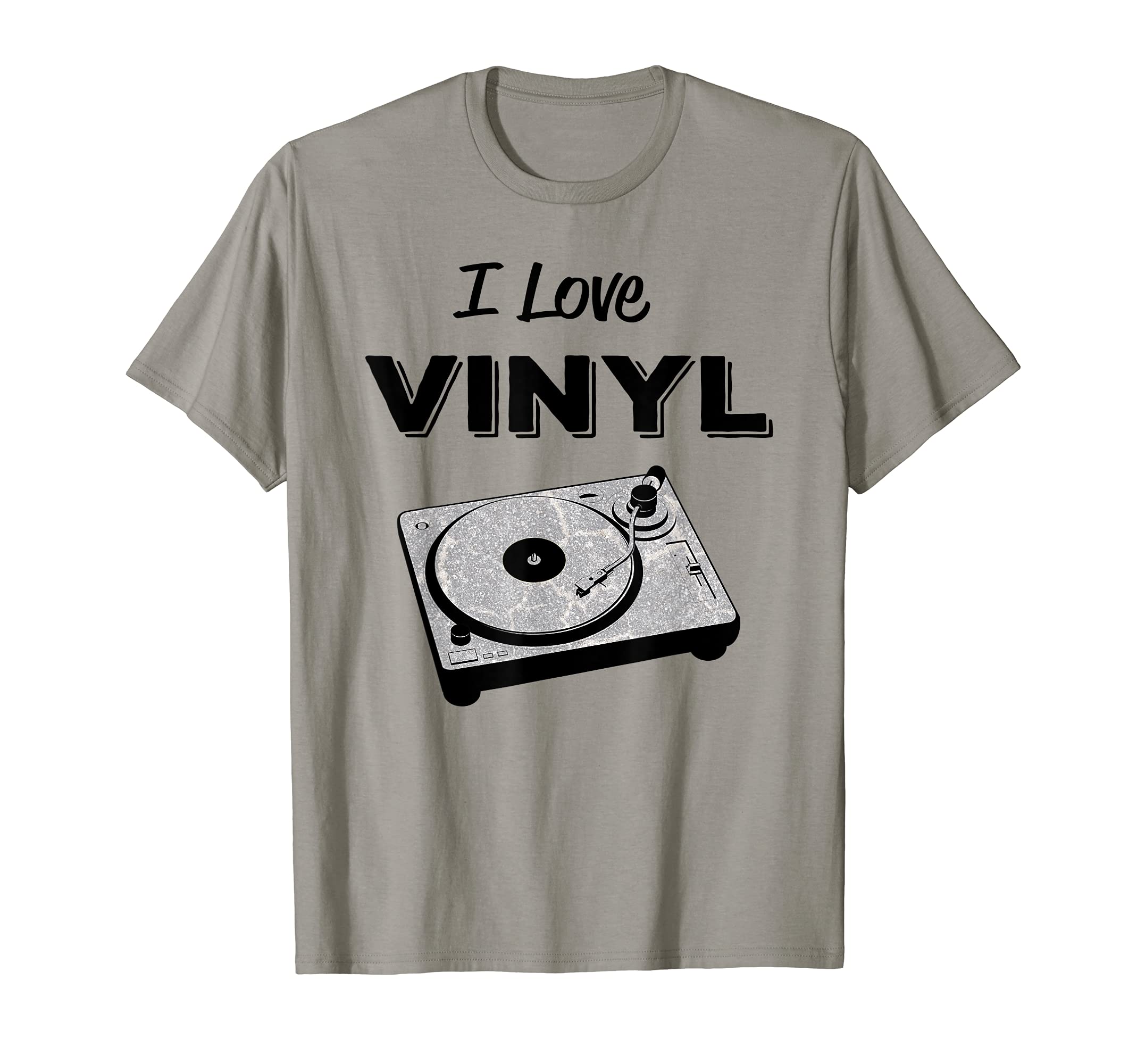 Vinyl Record Player Shirt Turntable Collectors Vinyl Records T-Shirt, Grey