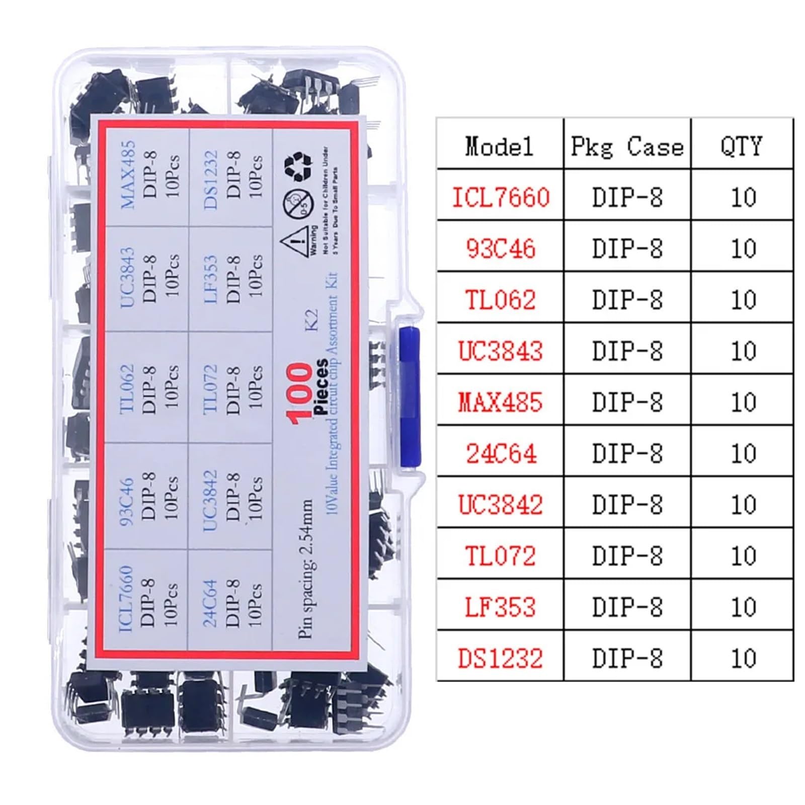 Assortimento di chip for circuiti integrati IC serie 74HCXX 74LSXX CD4000 Set di prese logiche comuni(ICL7660-DS1302)