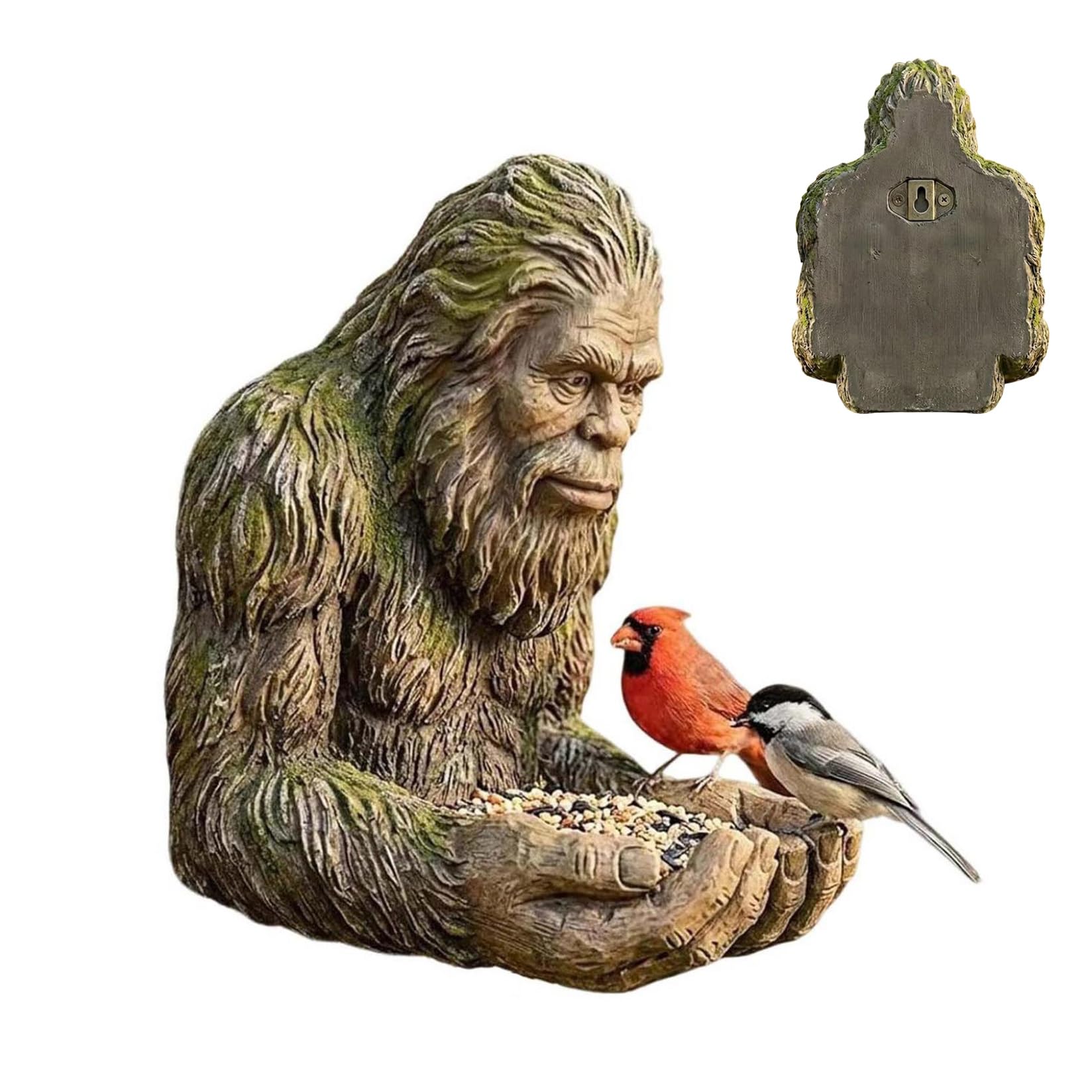Millennial Ancient Trees Outdoor Bird Feeder, Tree Face Decorations, Bird Feeder House, Antique Tree Sculptures, Mounted Wild Bird Feeding Station (#B)