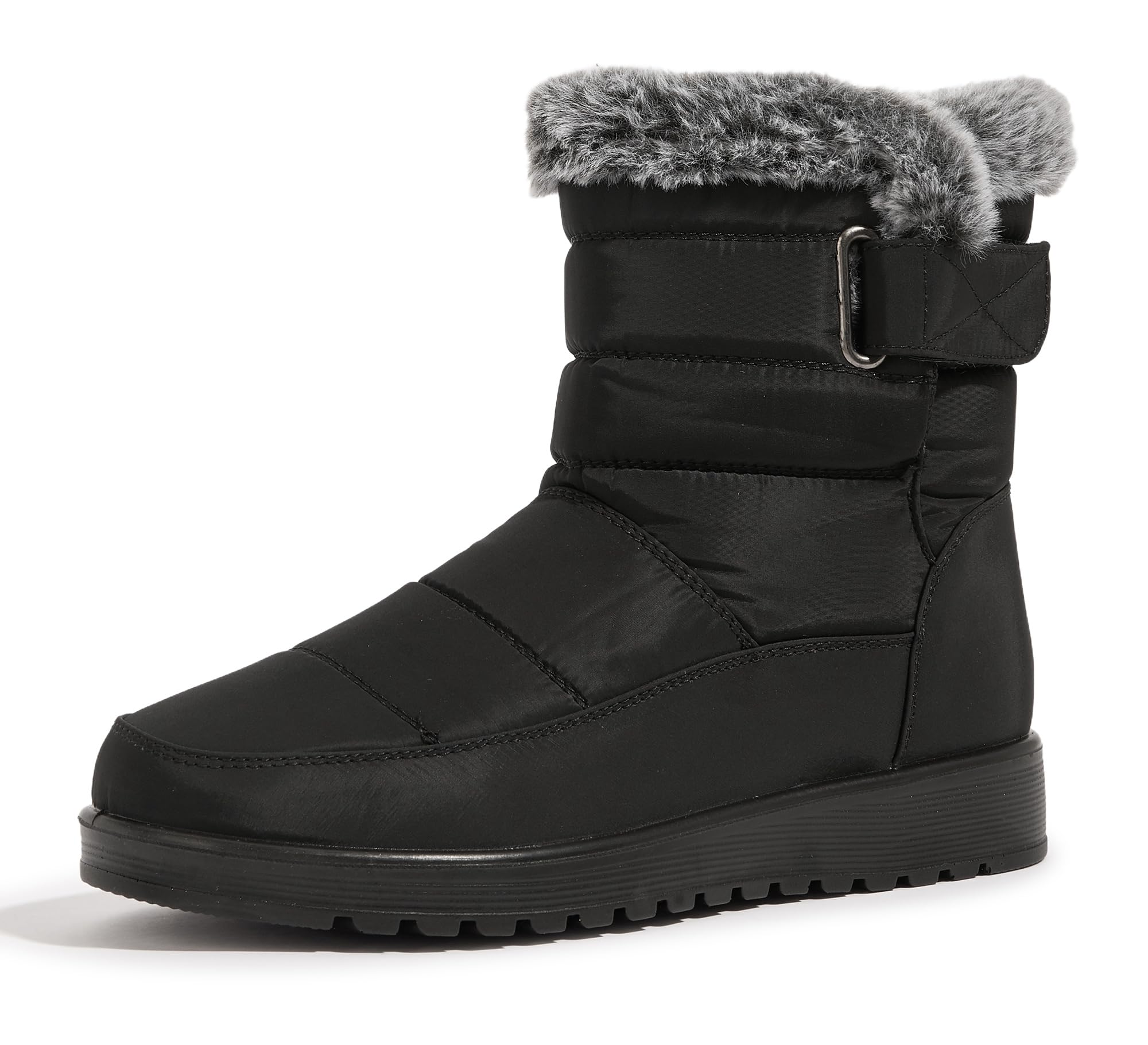 Womens Winter Snow Boots Ankle Water-Resistant Booties Warm Fur Lined Anti-Slip Comfortable Outdoor Shoes