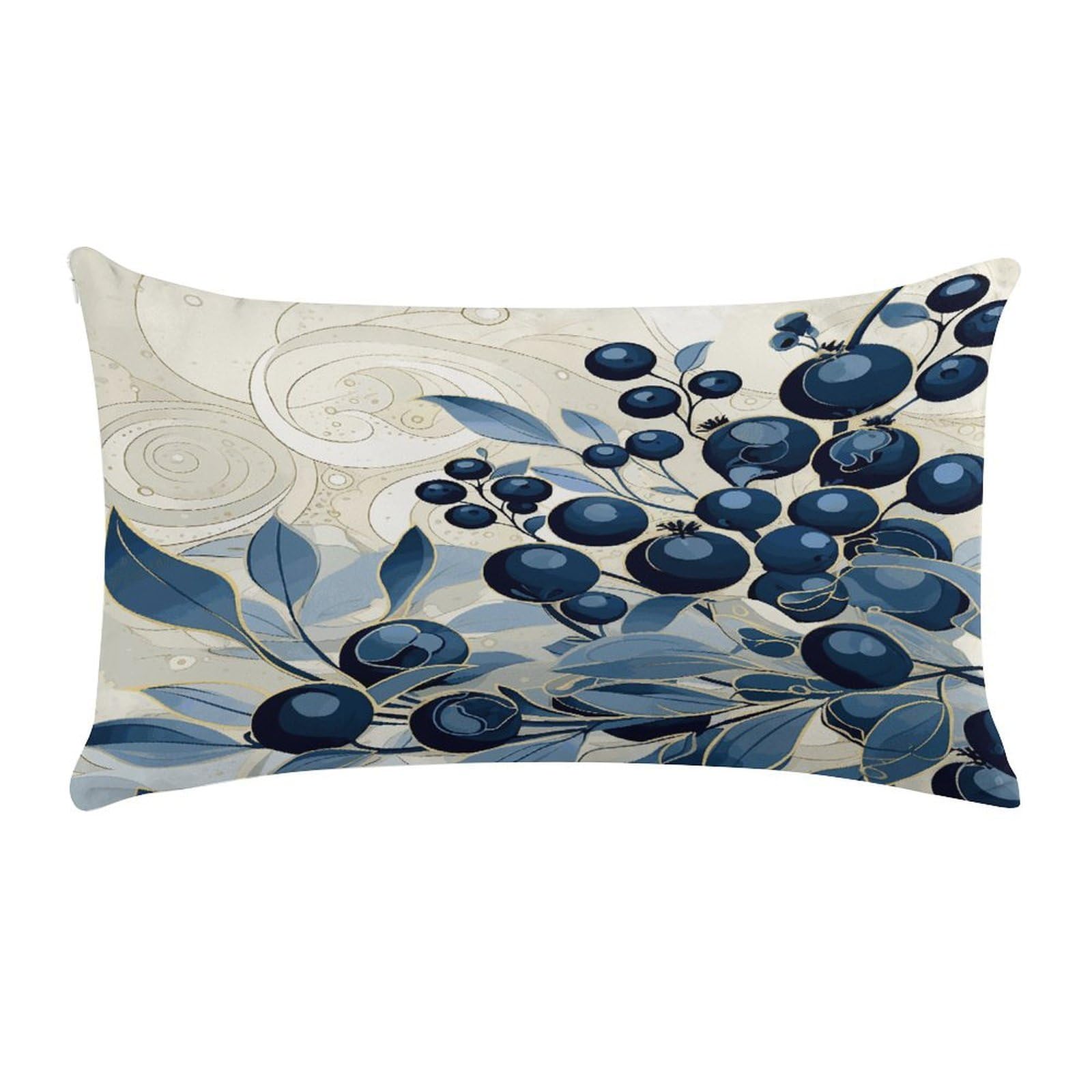 Field of Blueberries Pillow Cover Super Soft Pillowcase Luxury Cozy Fuzzy Velvet Pillow Shams Breathable Standard Pillow Cases with Zipper Wrinkle-Free Pillow Cover 12 "×20 "