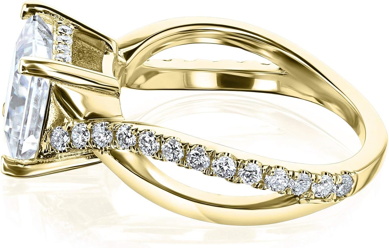 Kobelli Ribbon Bypass Forever One Princess Moissanite Engagement Ring