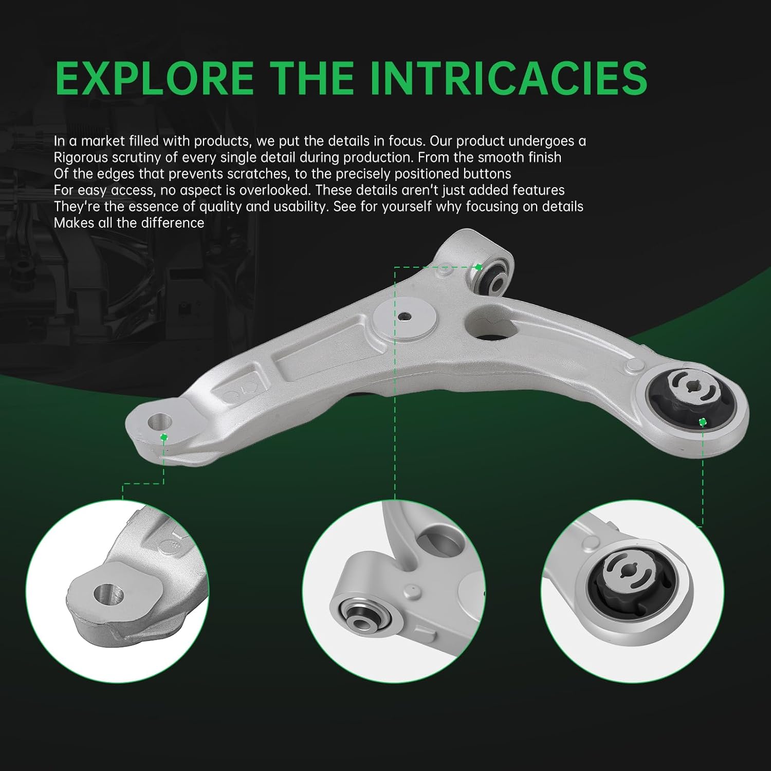 AUQDD 12Pc Front End Suspension Kit (For FWD) Fit For 2014-2018 Je-ep Cherokee, 2 Lower Control Arm 2 Ball Joint 2 Sway Bar Link 4 Inner Outer Tie Rod End (# K643179 K750704 ES801238 K500287)