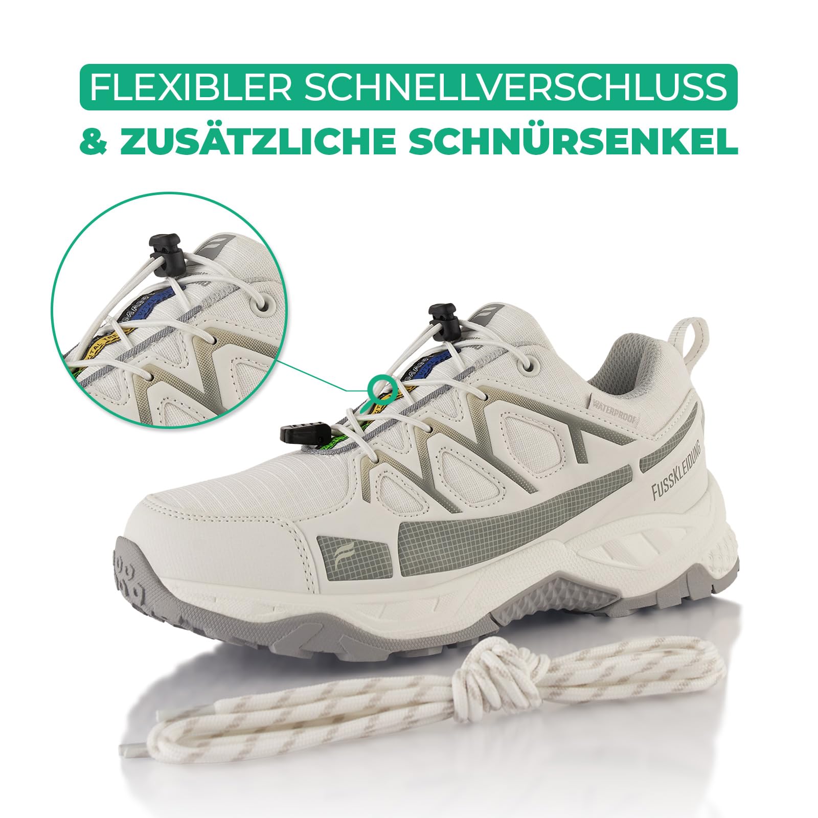 Fusskleidung® Damen Herren Wanderschuhe wasserdichte Trail Running Trekkingschuhe