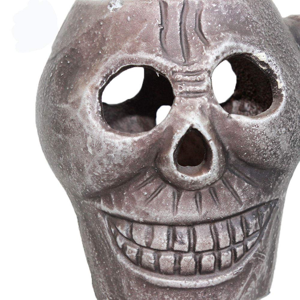 Crâne en fonte bougeoir fer forgé idée cadeau décoration manoir rustique