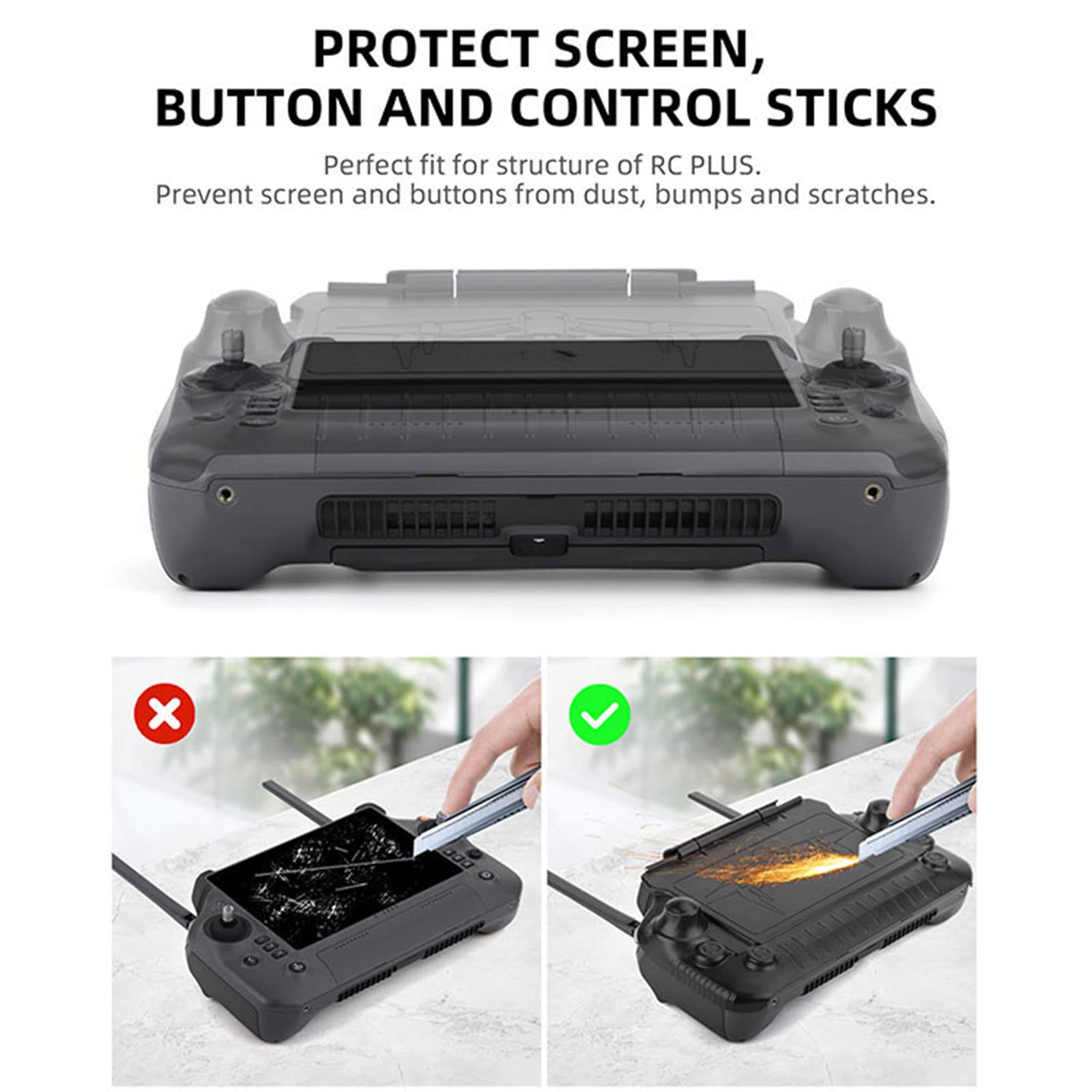 Custodia protettiva 2 in 1 per telecomando DJI RC Plus, parasole compatibile con DJI Inspire 3/AGRAS T50 T25 T40/Matrice M30 M30T Drone Accessori