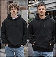 Vista 4 de Maydear Sudadera con capucha personalizada para hombres y mujeres – Sudadera unisex personalizada con foto, logotipo o texto, Negro, Tamaño único