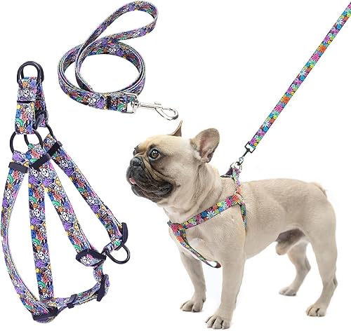 Miniatura 7 de Arnés para perro pequeño con correa, chaleco para cachorro, arnés halter sin tirones para exteriores, arnés ajustable para cachorros pequeños,