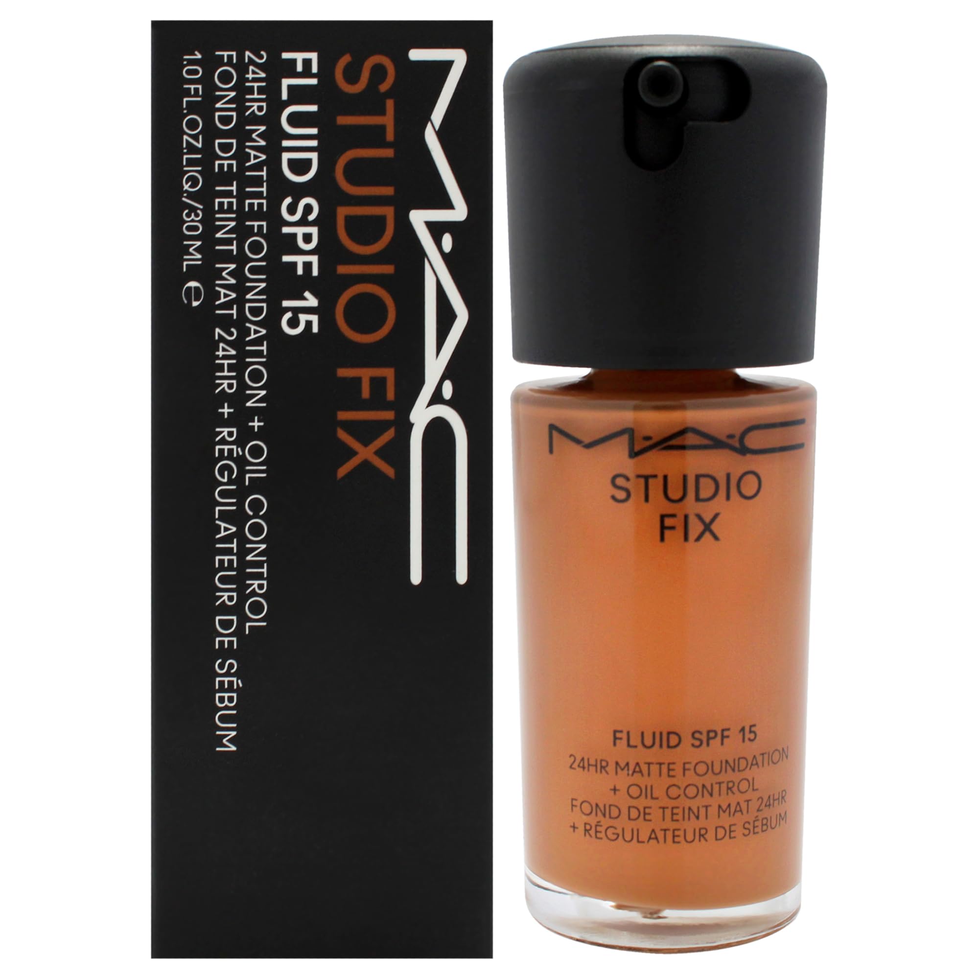 Studio Fix Fluid SPF 15 24Hr Matte Foundation Plus Oil Control - NW45 by MAC for Women - 1 oz Foundation, Cranberry, 30 ml (Pack of 1)