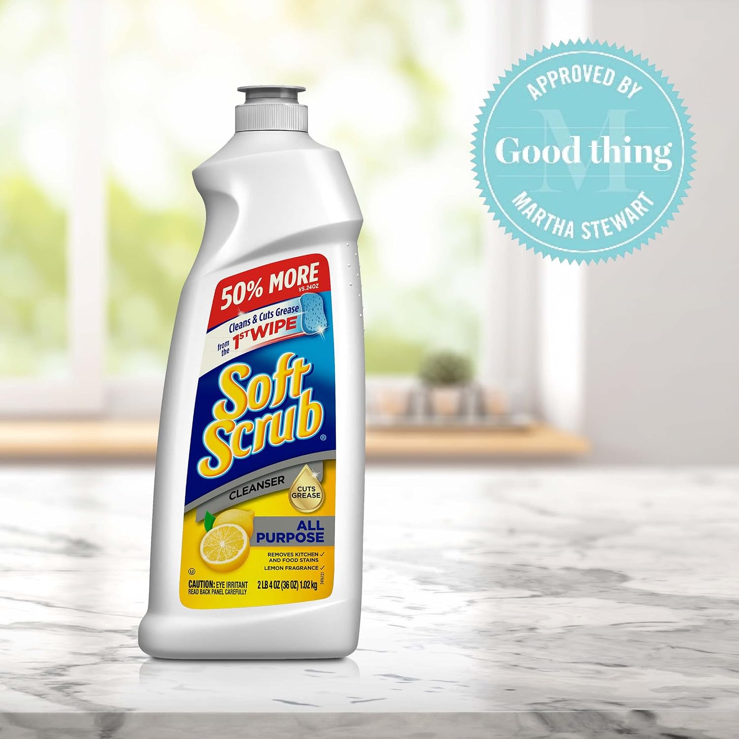 Soft Scrub All Purpose Commercial Surface Cleanser, Lemon, 36 Fluid Ounces