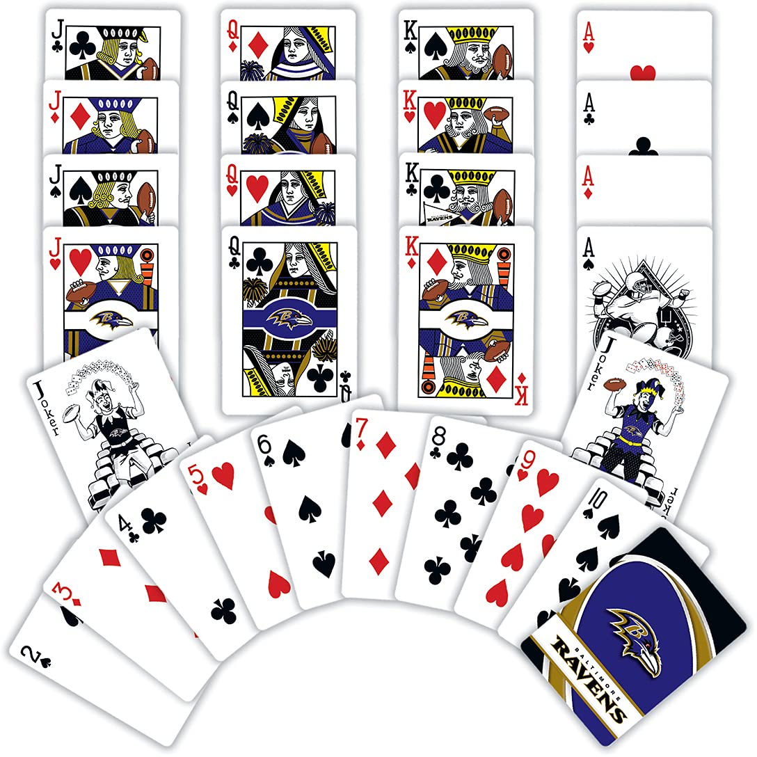 Masterpieces NFL Playing Cards – Officially Licensed Baltimore Ravens Football Deck for Adults and Kids – Premium Team Collectible Poker Game Set – Perfect Birthday or Holiday Baltimore Ravens Gifts