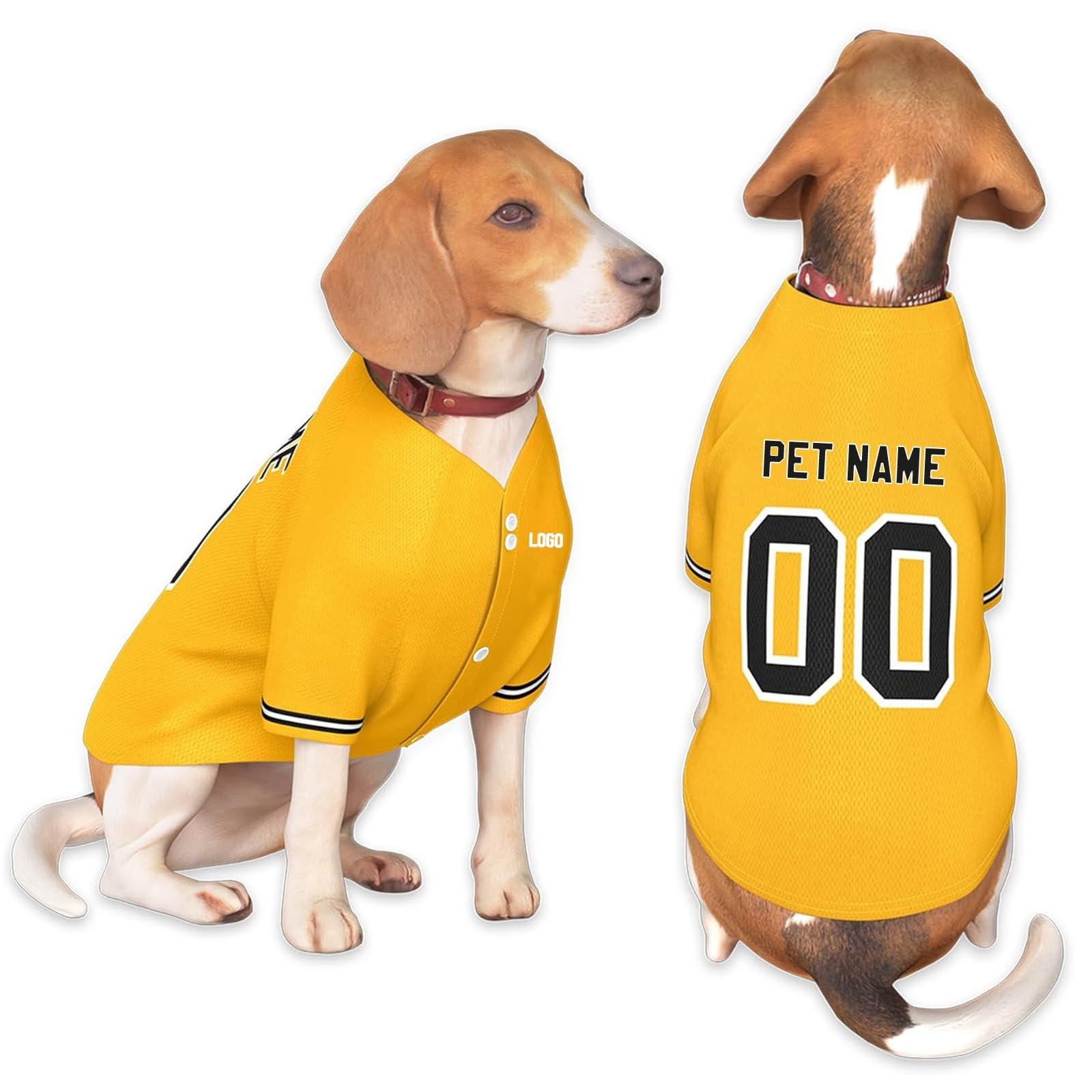 Personalized Dog Clothes Customizable Pet Football Jersey with Number Name Logo Breathable Dog Vest Short Sleeve for Large Medium Small Dogs and Cats — image 1