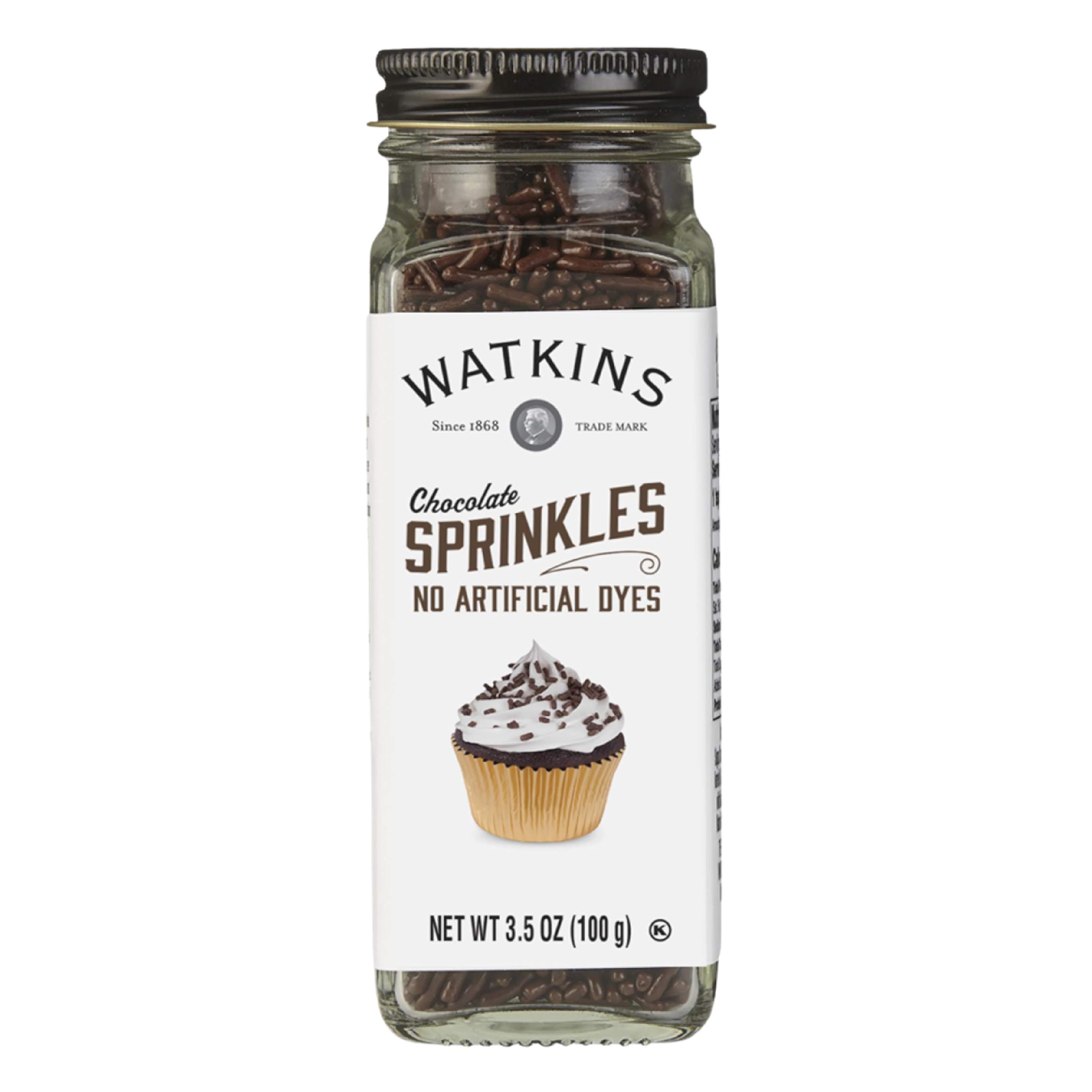 Watkins Chocolate Decorating Sprinkles, No Artificial Dyes, Kosher, 3.5 Ounce, 1-Pack