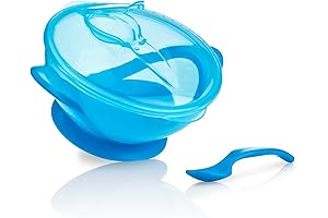 Nuby Easy Go Suction Go Bowl with Lid and Built-in Spoon