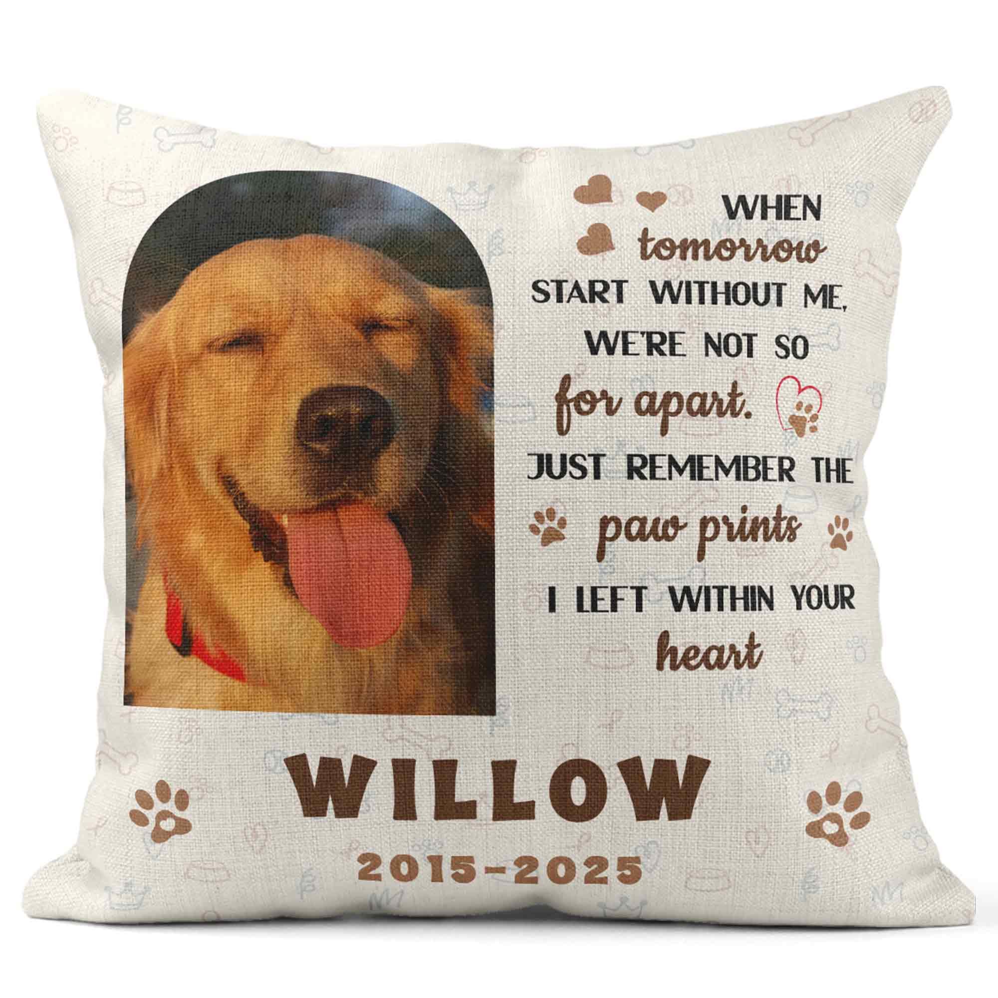 Print Maniacs Personalised Pet Memorial Throw Pillow – Loss of Dog Sympathy Gift – Christmas Memorial Cushion – Dog & Cat Pet Loss Remembrance Gift