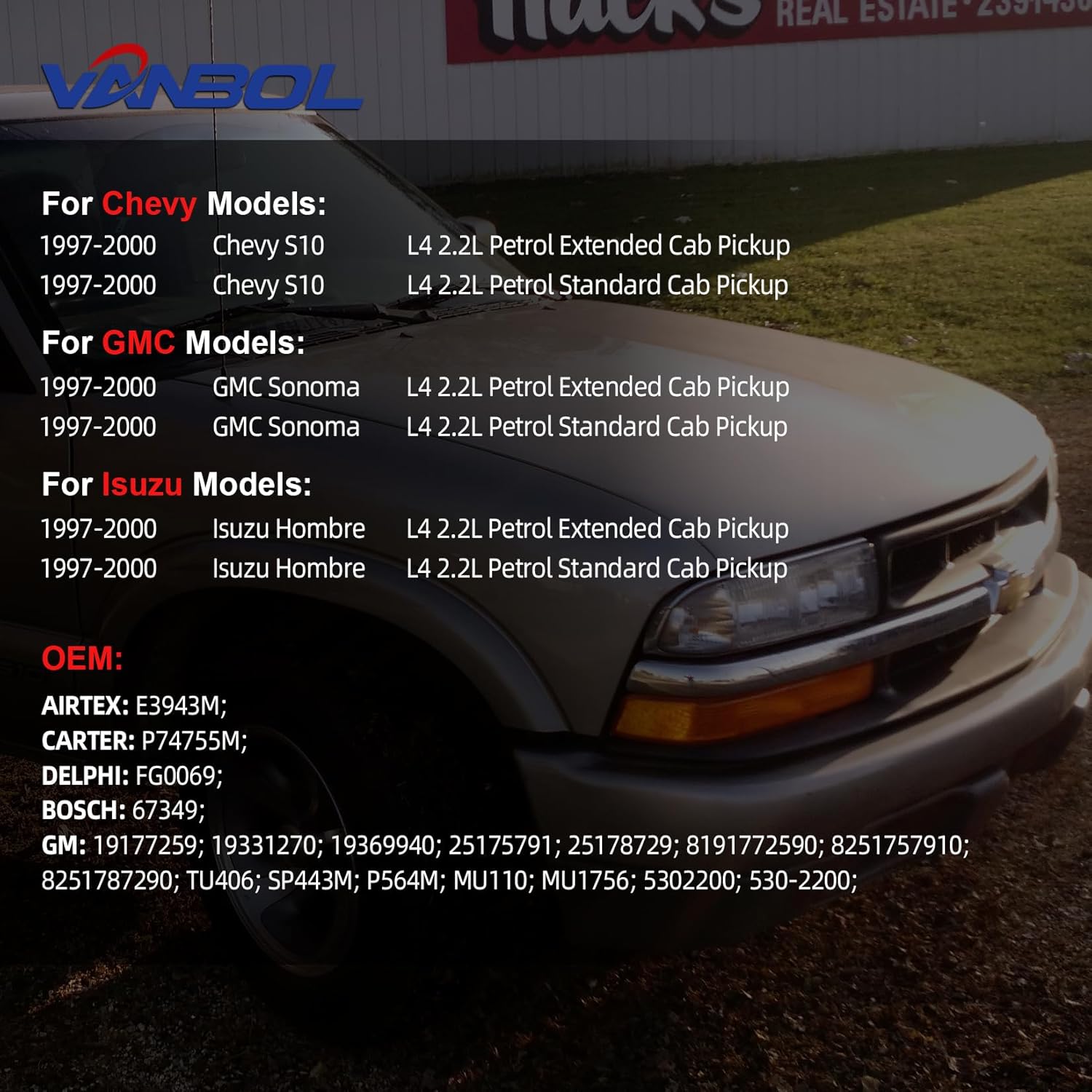 Electric Fuel Pump Module Assembly Compatible with 1997 1998 1999 2000 Chevy S10 GMC Sonoma Isuzu Hombre L4 2.2L Cab Pickup Replace E3943M VANBOL0050 with Sending Unit Pressure Sensor O-ring - Image 2