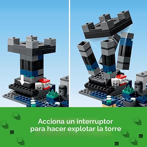 Miniatura 4 de LEGO Minecraft The Deep Dark Battle Set, 21246 Biome Adventure Toy, Ciudad antigua con figura de guardián, torre explosiva y cofre del tesoro, para