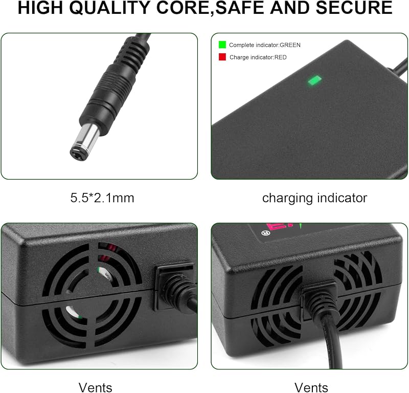 Labtec 54.6V 2A Töltőkábel 48V Lítium-ion Akkumulátorokhoz - E-Bike, Elektromos Kerékpár, Hoverboard és Önegyensúlyozó Roller Töltő 5.5x2.1m