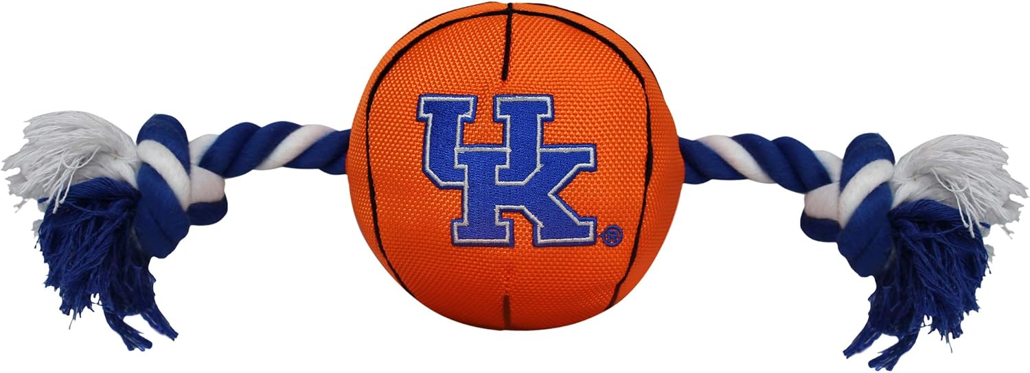 NCAA Purdue Boilermakers Basketball Rope Toy for Dogs & Cats. Tough Nylon, Sporty Basketball Design, Heavy-Duty Ropes with Inner Squeaker image 3