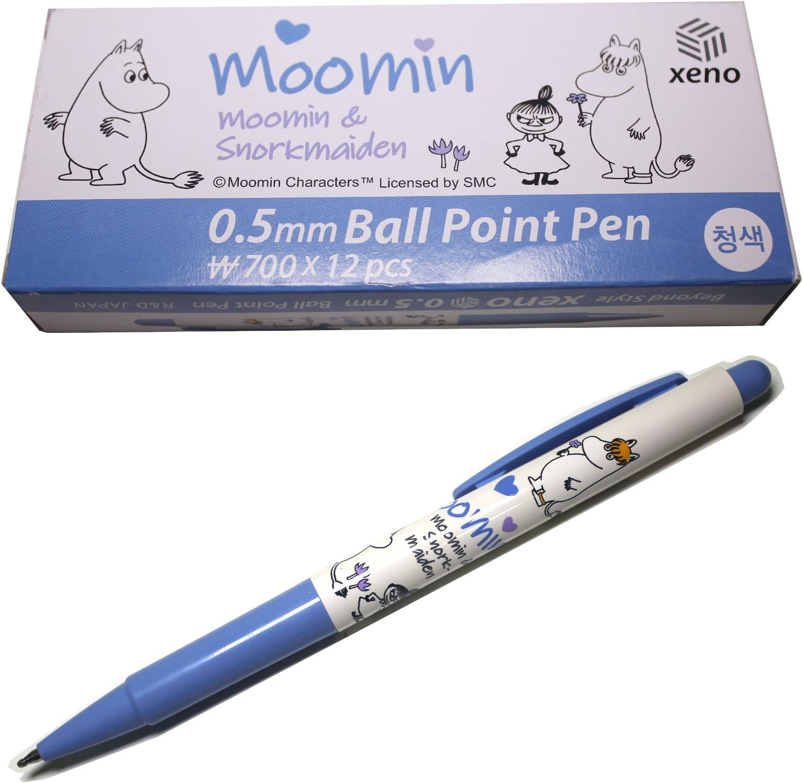 X12 Xeno Finland Moomin Characters 0.5 Mm Ball Point Pen - Blue -12 Pcs
