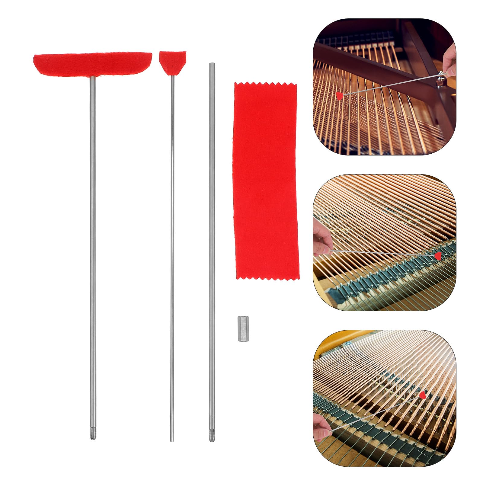 Garneck Kit la Pulizia Tavola Armonica Pianoforte Pala Grande, Pala Piccola e Asta di Prolunga, Strumento per Rimozione Polvere e Accessori per Pianisti Professionisti e Appassionati