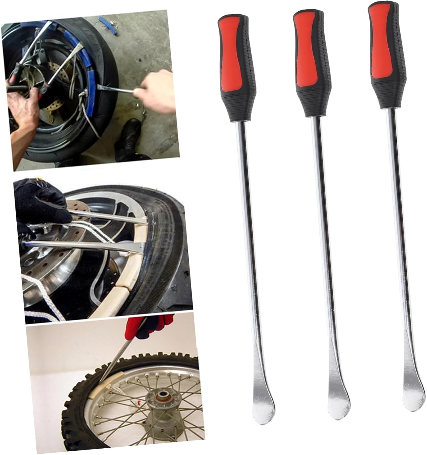 PRETYZOOM Tire Spoon Tool Kit Stainless Steel Motorcycle Tire Repair Lever Set Essential for Changing