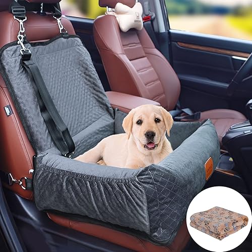 Asiento elevador para perros medianos y pequeños, asiento para perro, cama de viaje multifunción, cojín de sofá para perro, con manta para perro,