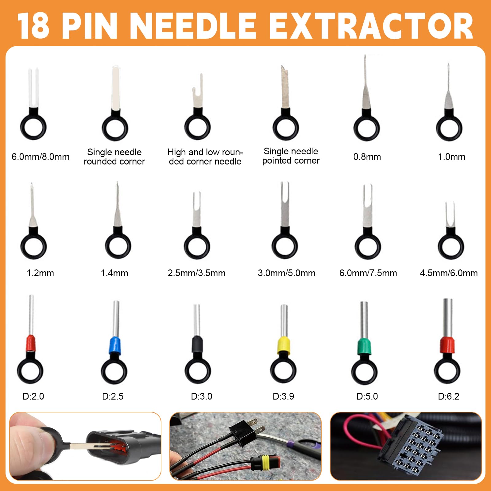 Kit de connecteurs électriques auto 815 pièces avec pince à sertir SN-58B, cosses 1,0–3,5 mm, bouchons d’étanchéité et extracteurs de broches pour voiture, moto, bateau