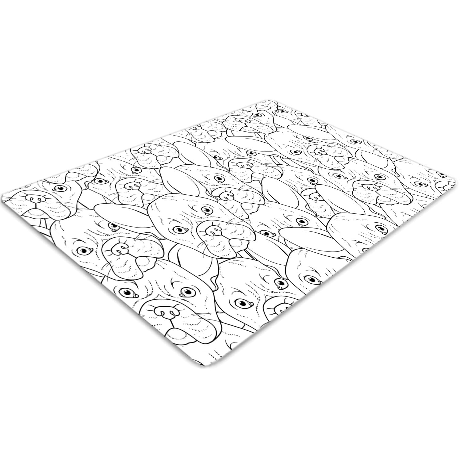 Tapis de chaise protège-sol anti-rayures en PVC imperméable motif bouledogue 100x70