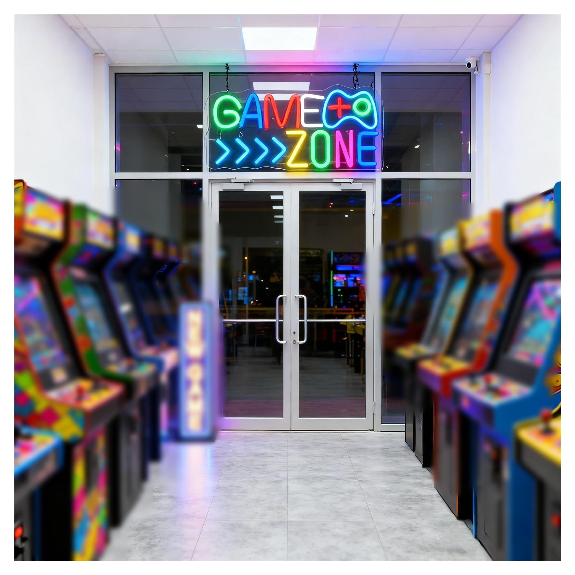 Luci al Neon Da Parete Insegna Al Neon"Game Zone"da Parete Per Camera Da Letto, Sala Videogiochi, Luci Decorative 40x23cm
