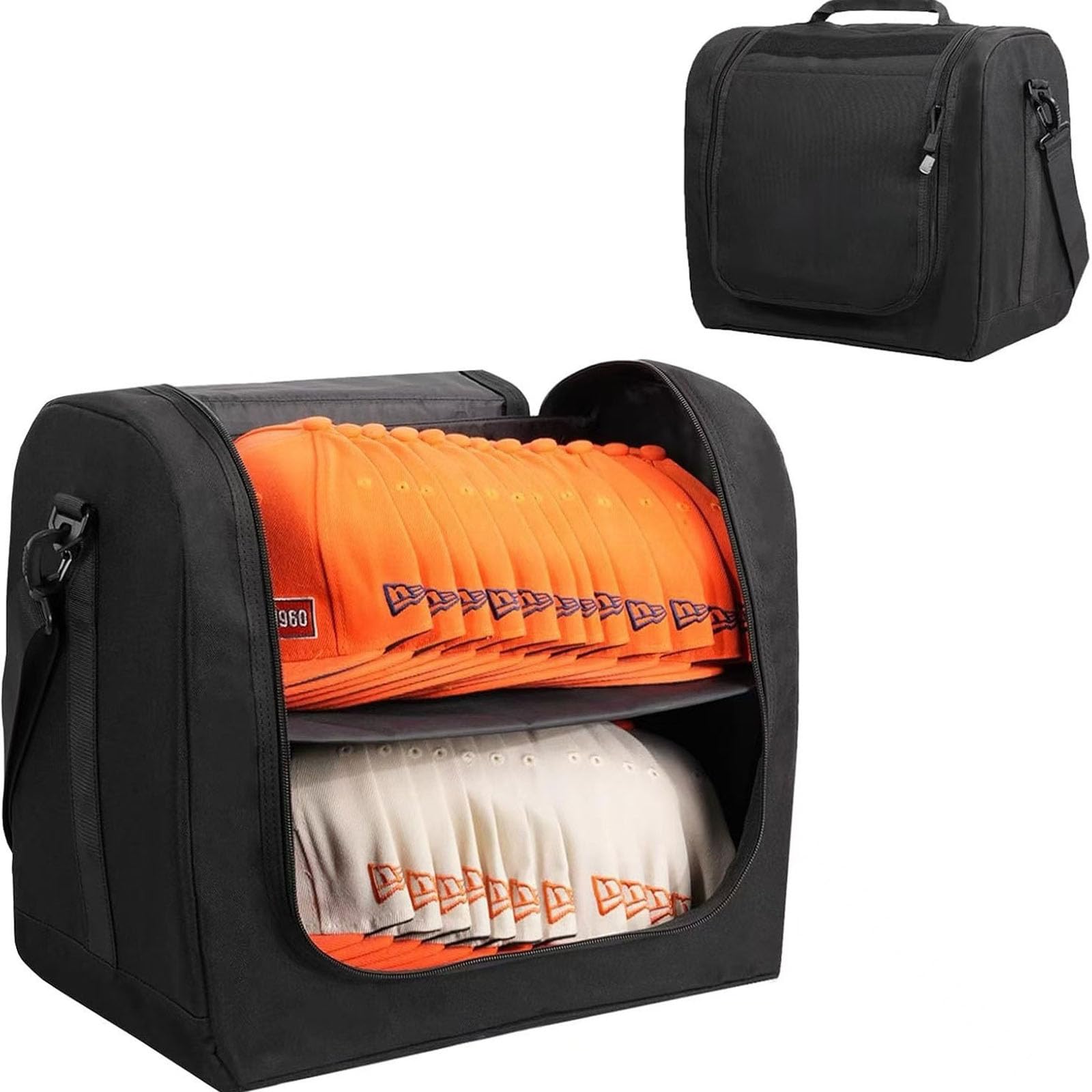 Organizador portátil de dos niveles para gorras, ideal para viajes, impermeable, para accesorios deportivos, gorras de béisbol, bolsa de viaje